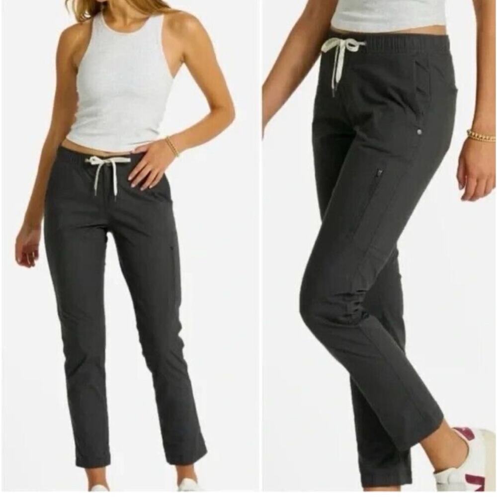 Vuori Women Charcoal Gray Ripstop Pants with Drawstring Size Small